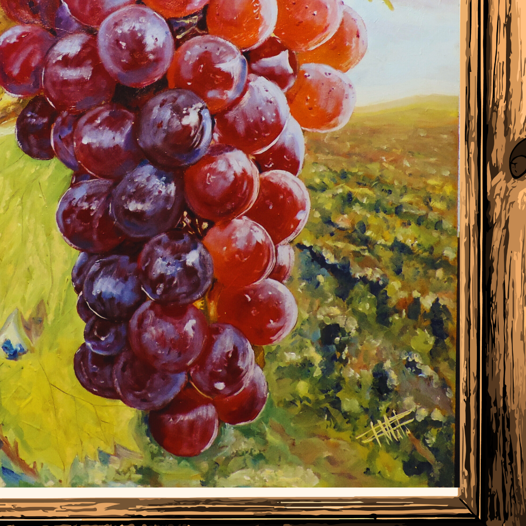 OBRA DE ARTE ORIGINAL - UVAS Y VIÑEDO