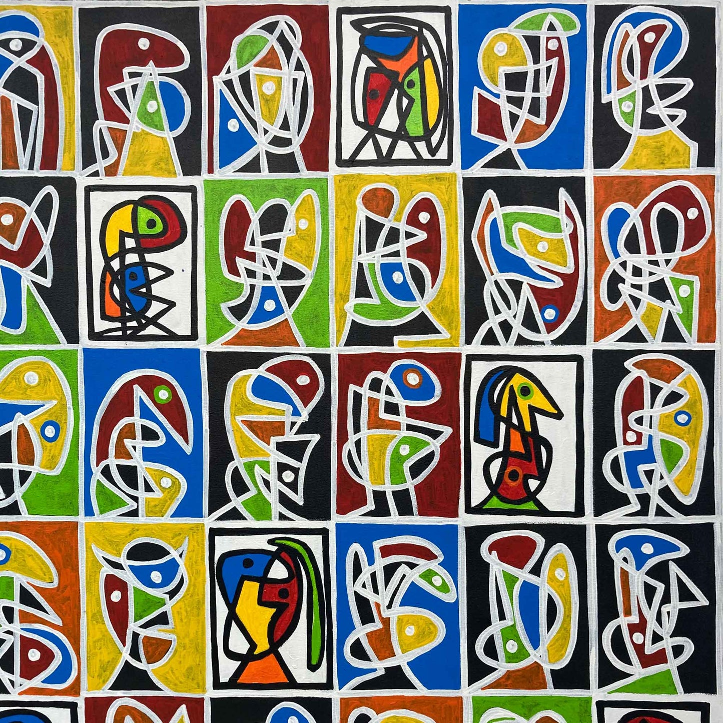 Mosaico en fondo negro