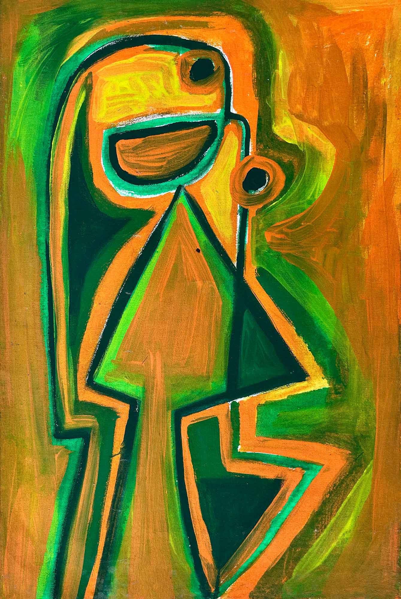 Personaje naranja con verde