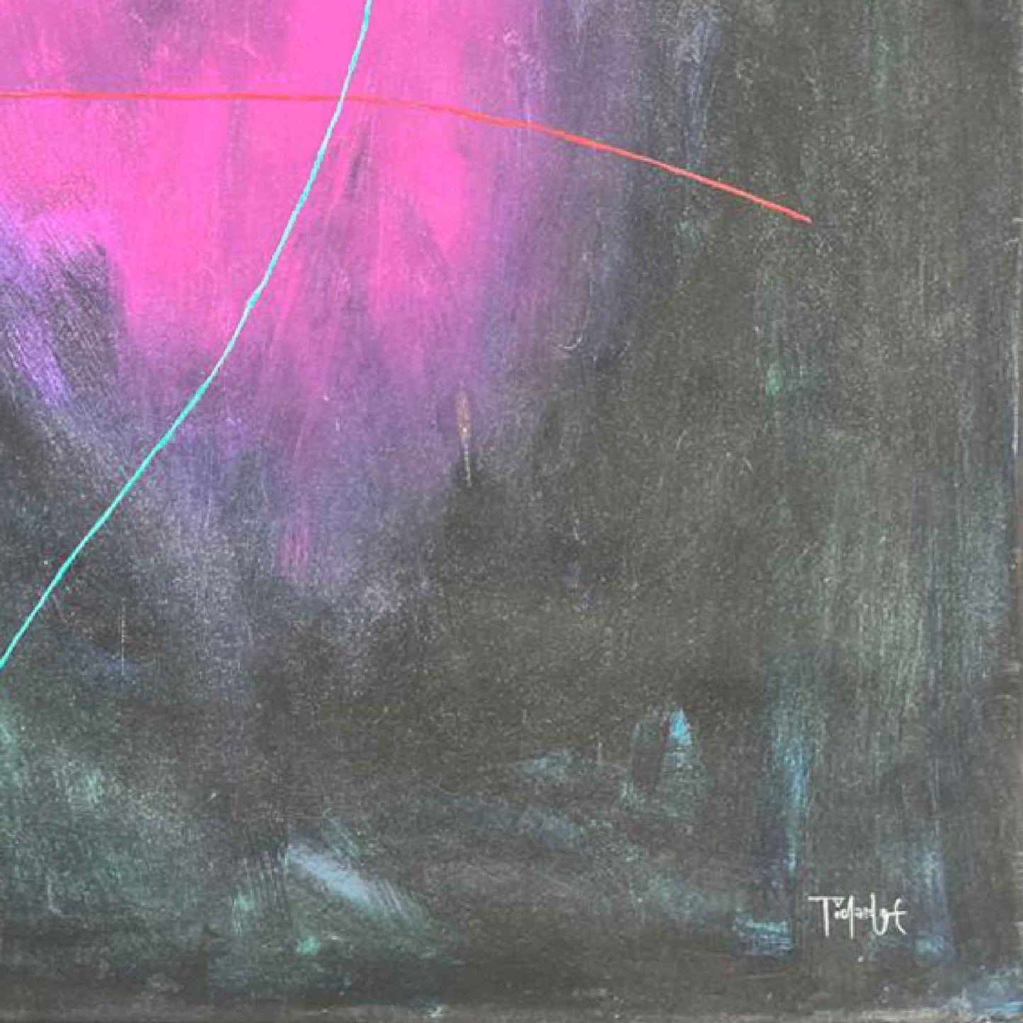 Personaje en línea azul y fondo negro