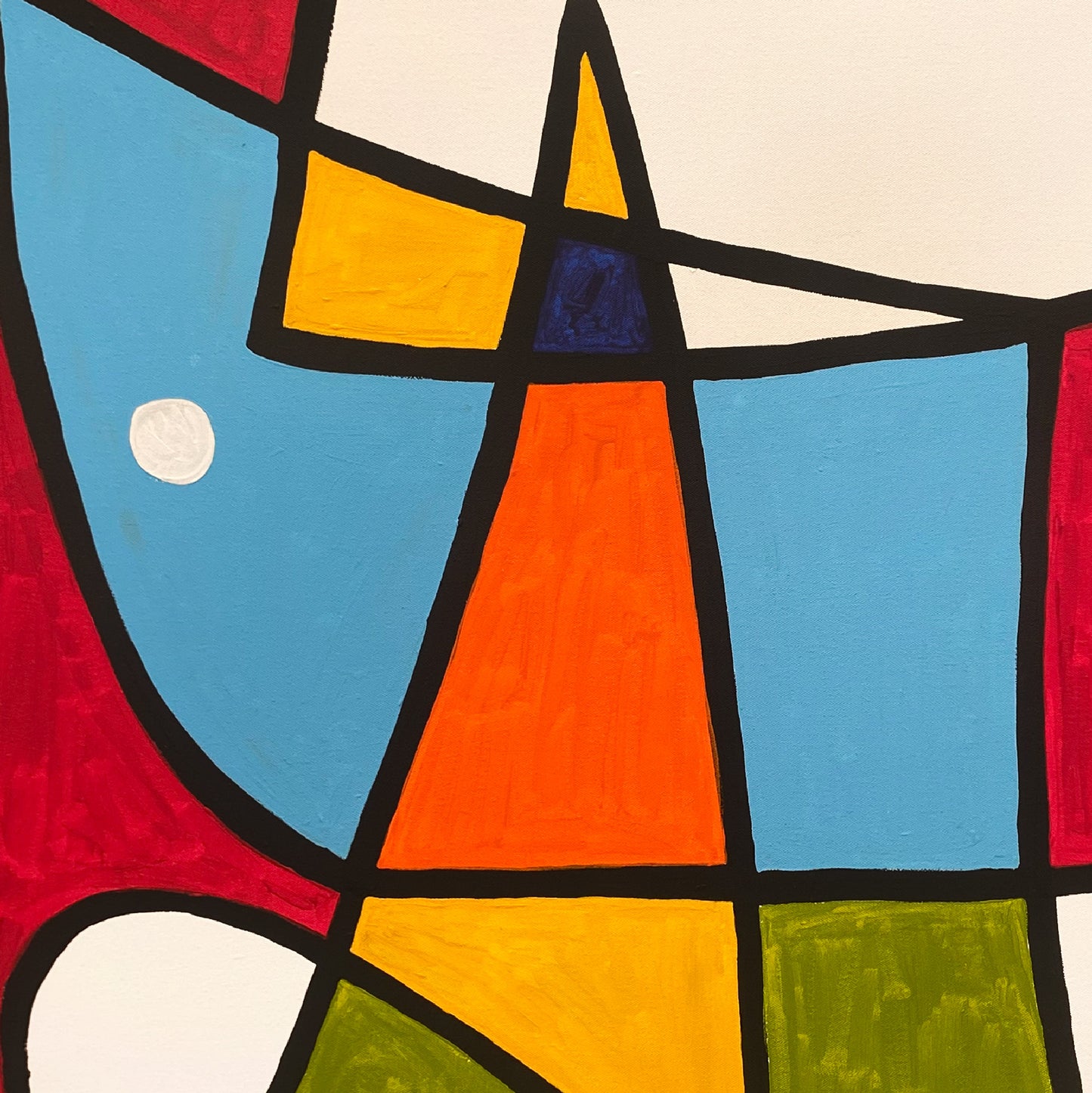 Retrato en fondo rojo