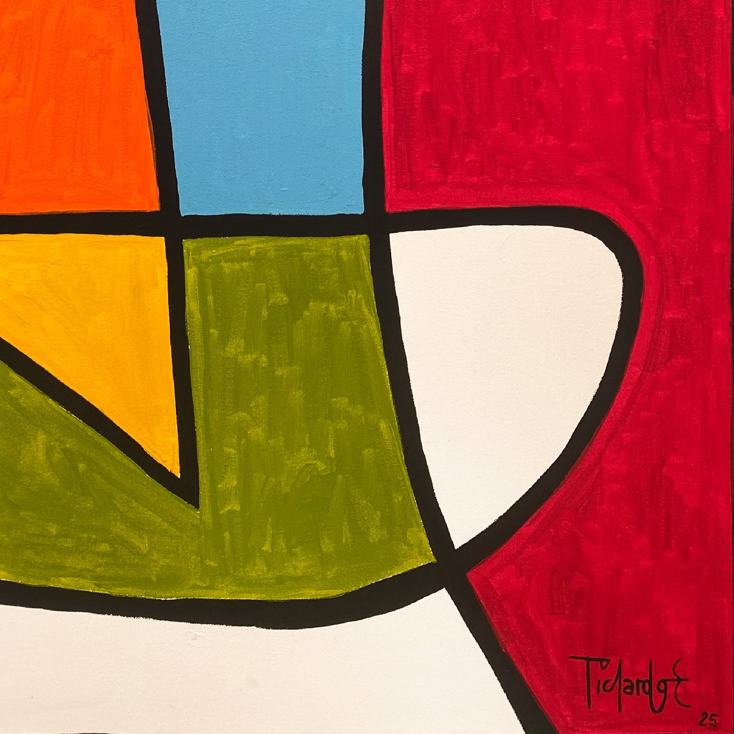 Retrato en fondo rojo