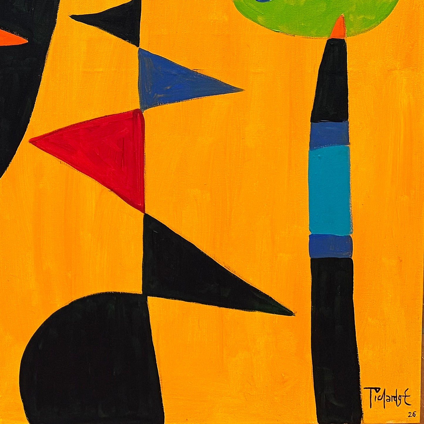 Personajes en fondo amarillo