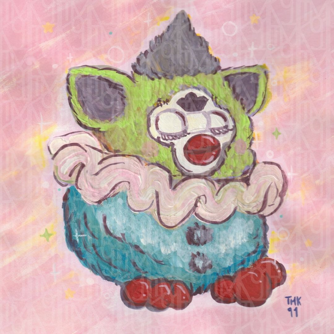 Ilustración Surrealista | Furbyaso Arte Original en Gouache | Arte Adorable | Obra Única 21x21