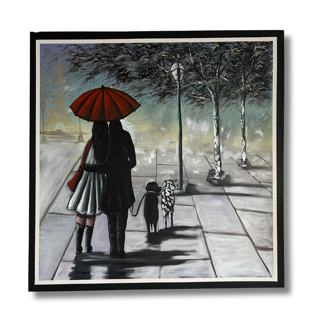 París Bajo Lluvia Carmín