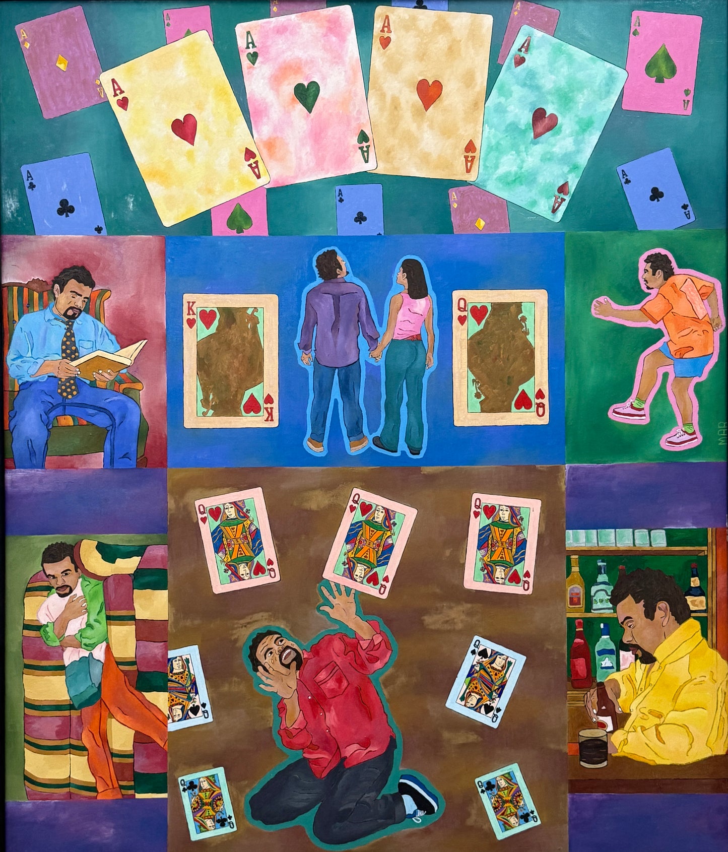 Obra de arte original - Ases de corazones