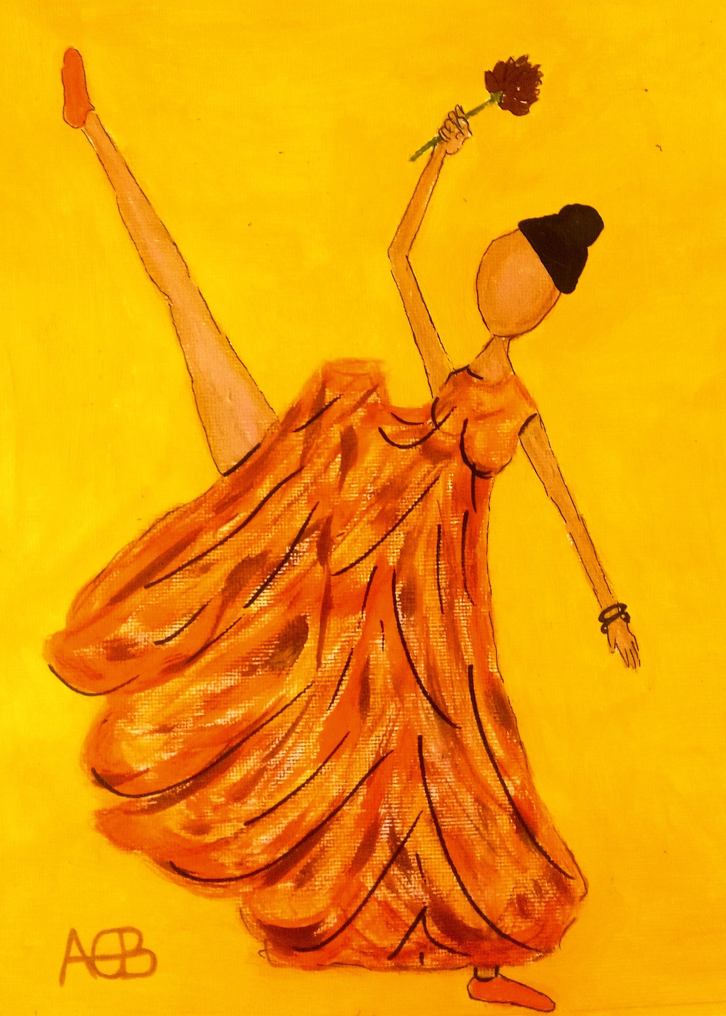 BAILARINA DE FUEGO CON FLOR