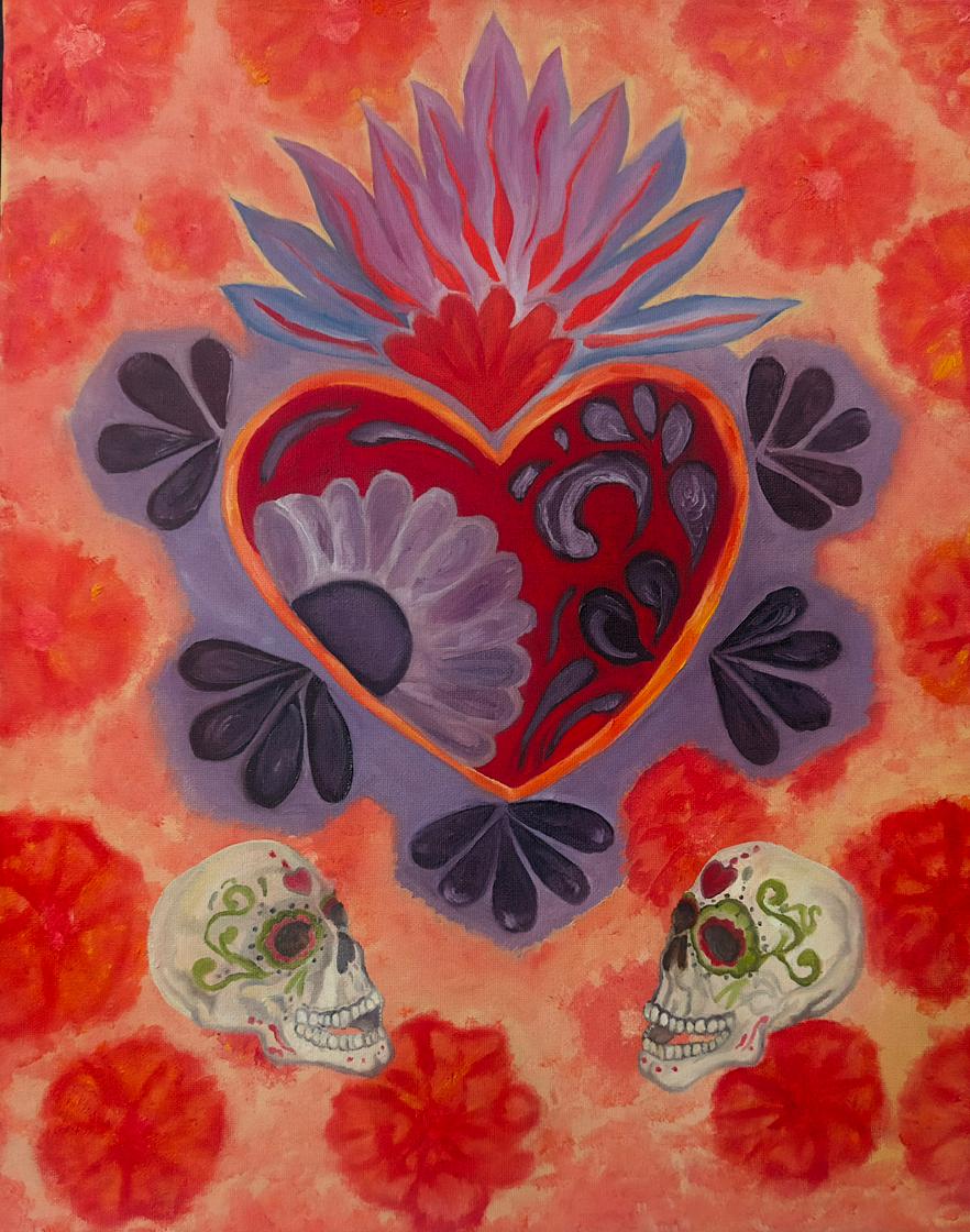 Corazón en cempasúchitl