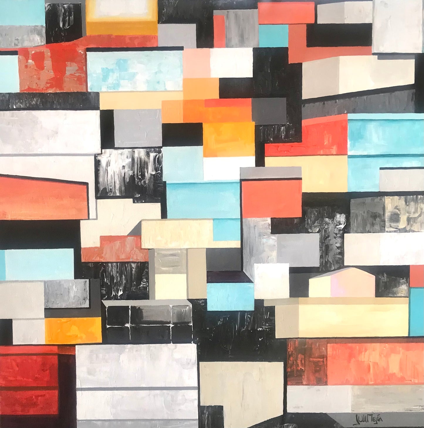 Pintura acrílica- Crecimiento urbano