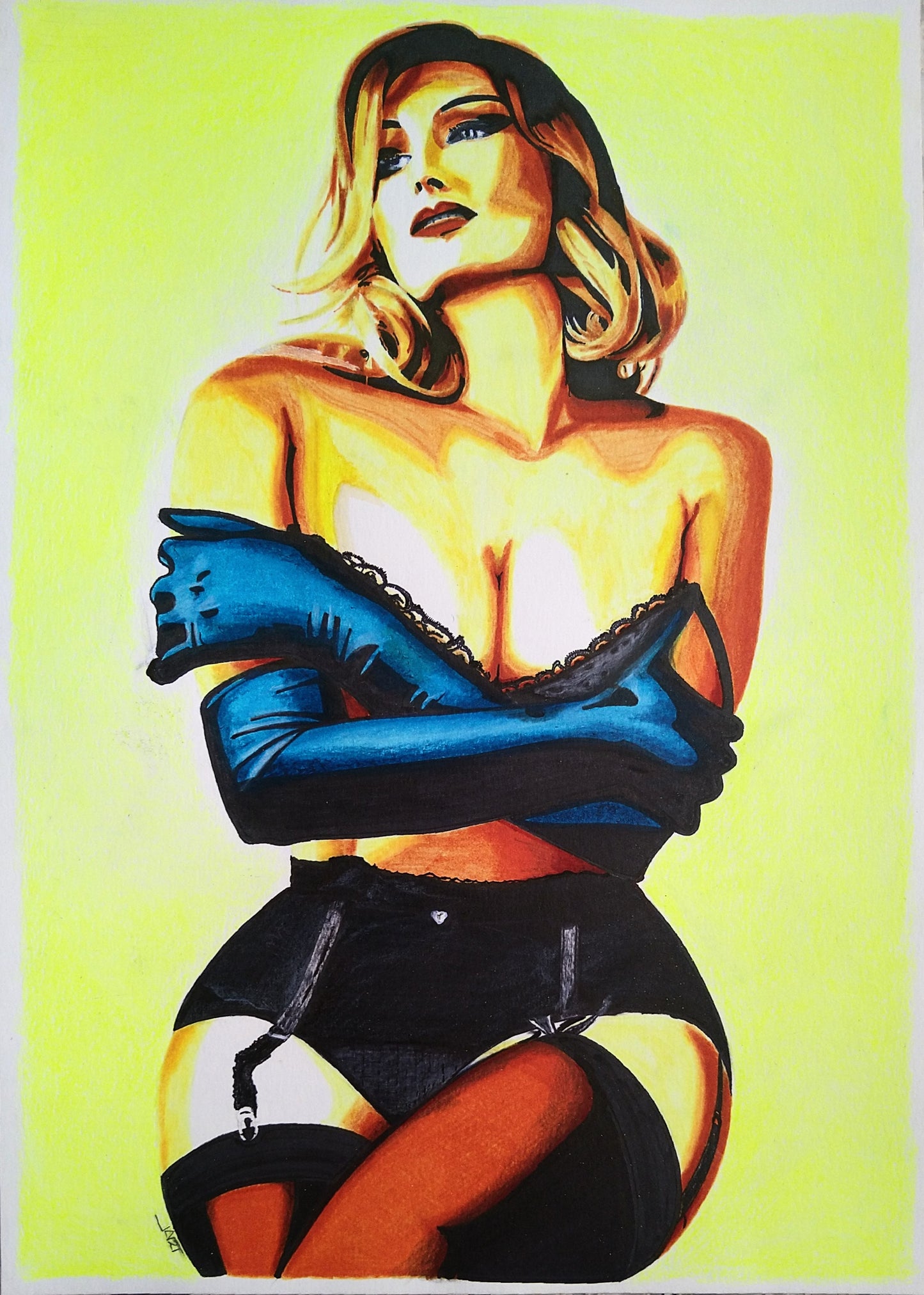 Arte Moderno Figurativo - Guantes Azules