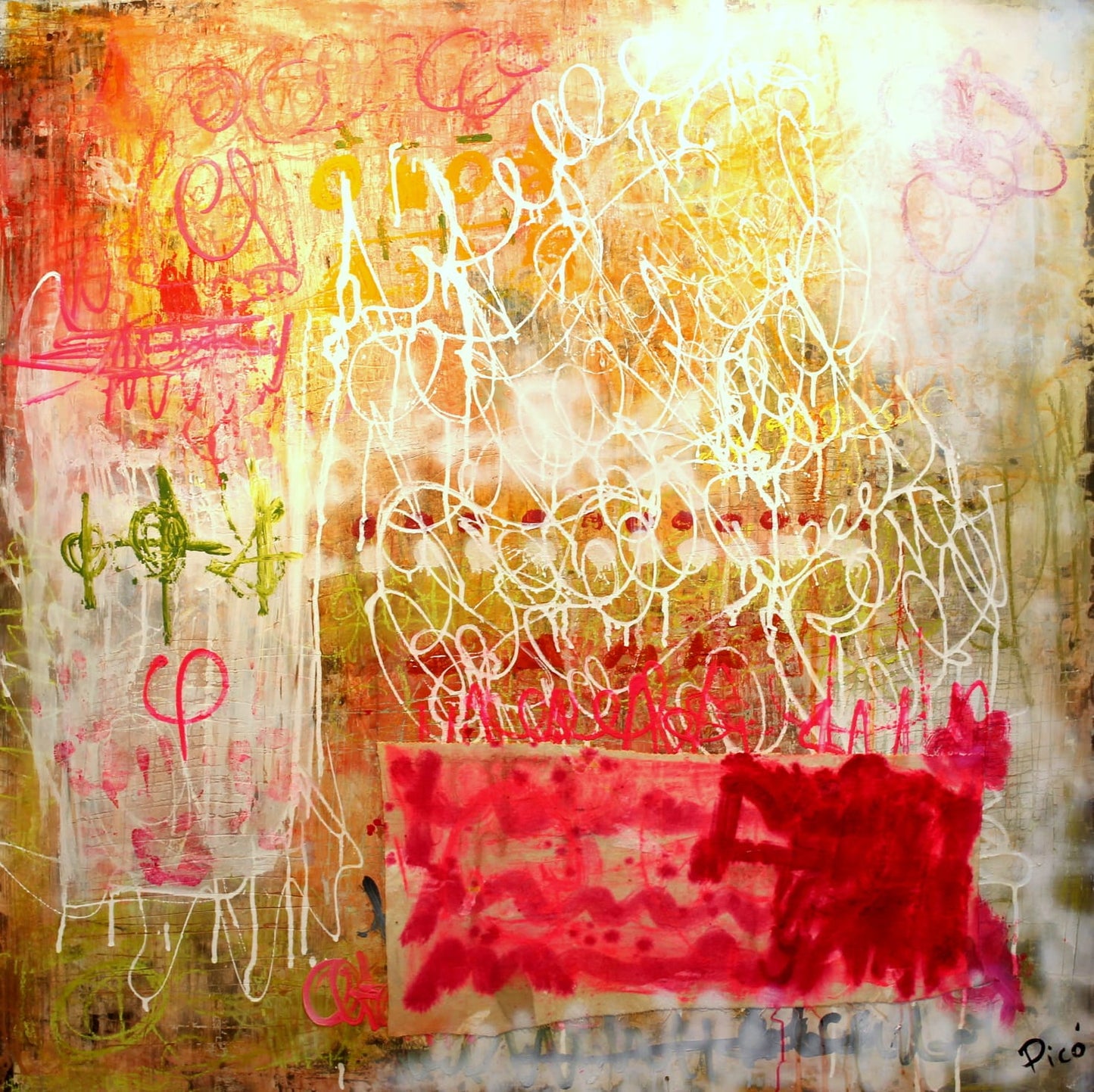 "Diálogos del Alma" es un encuentro visceral entre color y emoción. Trazos impulsivos revelan una conversación interna, caótica y luminosa, donde el alma se expresa sin filtros ni palabras.