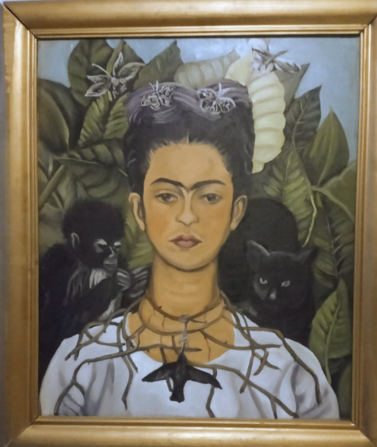 "Estudio de Frida con Mono y Colibrí"