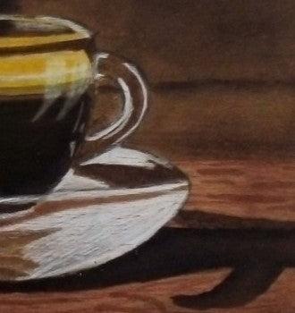 Arte Decorativo -Consumismo Capitalizado En Una Taza De Café