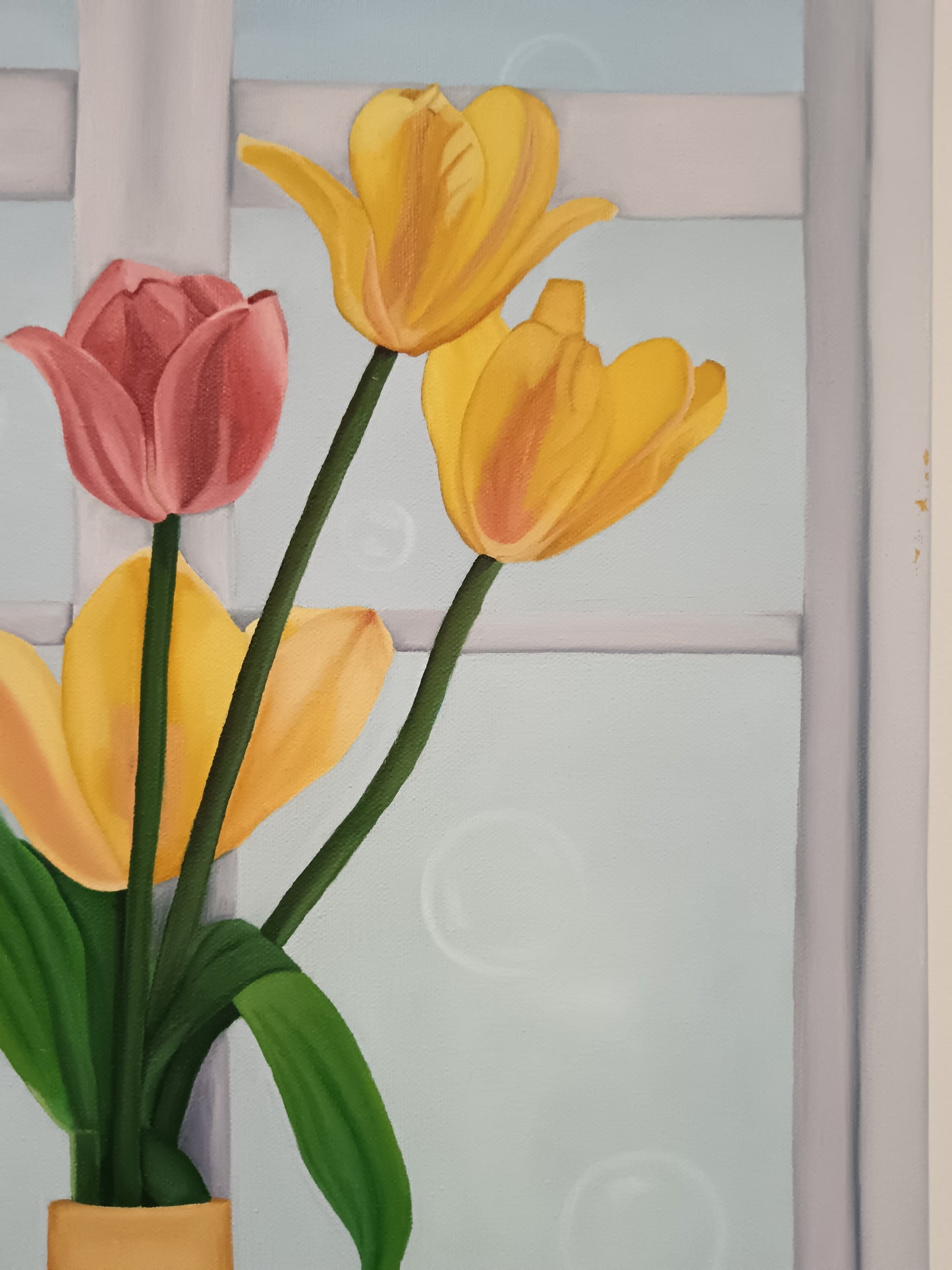Tulipanes en la ventana