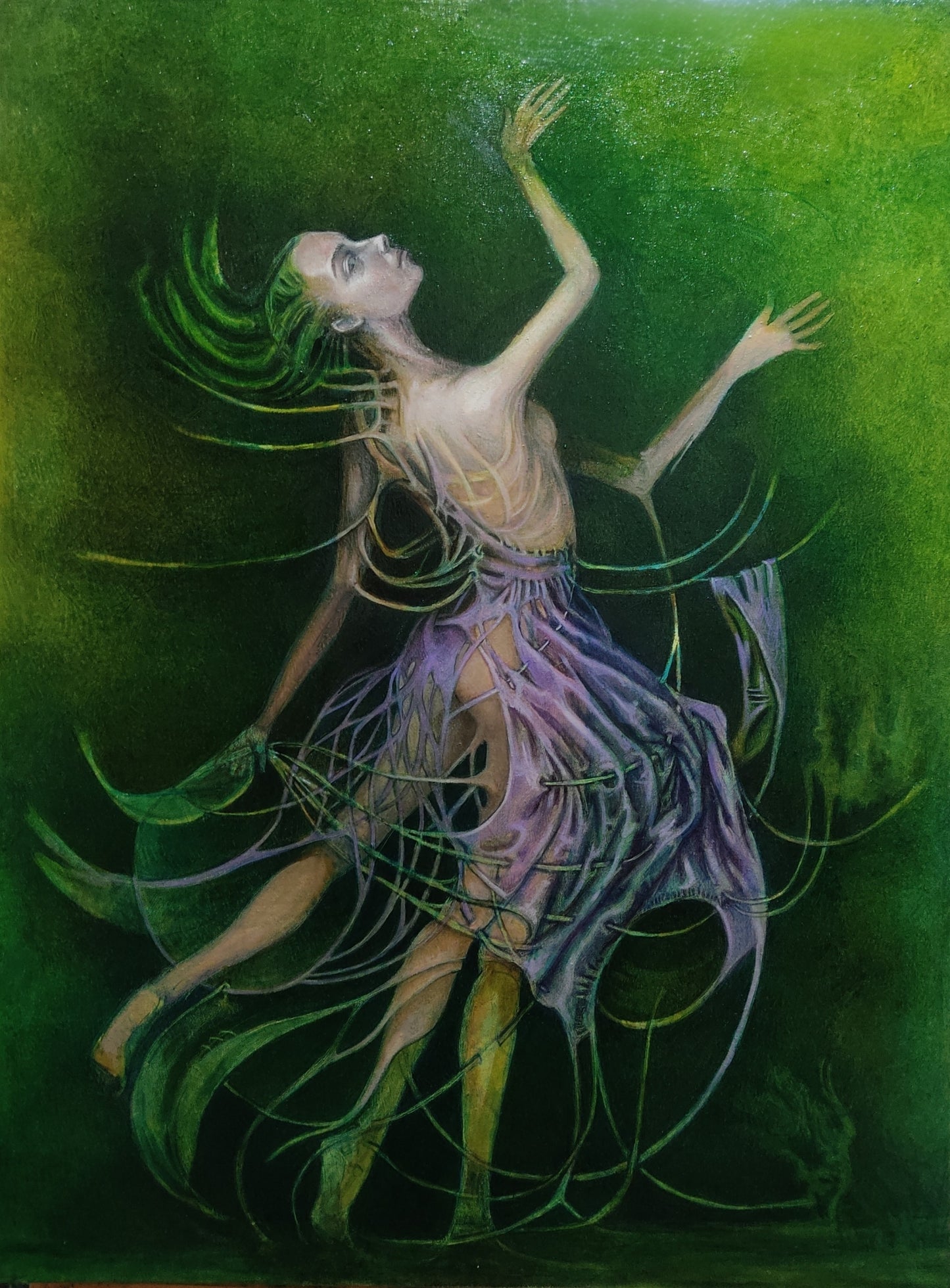 Obra de arte original- Bailando con el viento