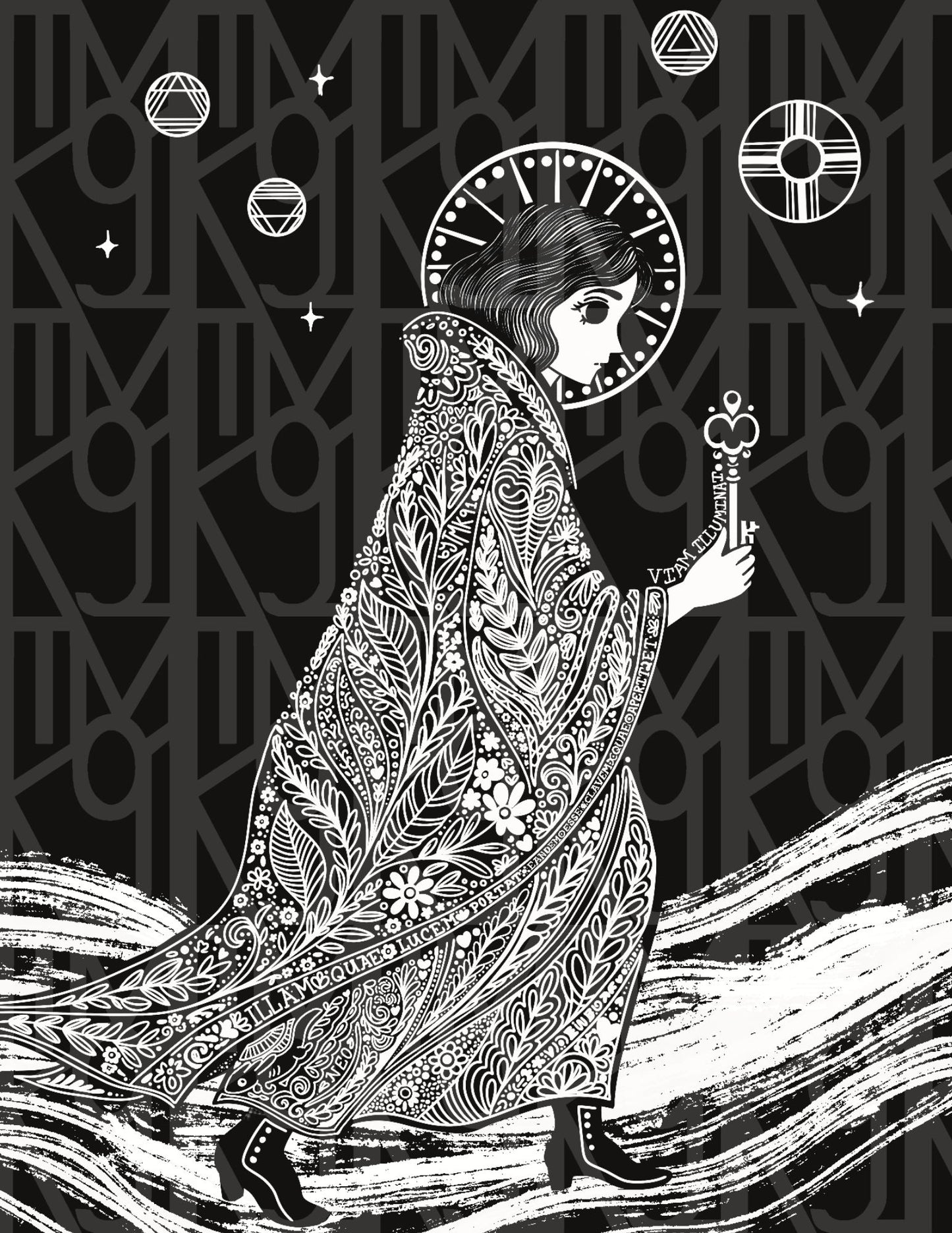 La Llave Arte Místico Original | Ilustración Esotérica Onírica | Grimorio Contemporáneo | Lista para Enmarcar