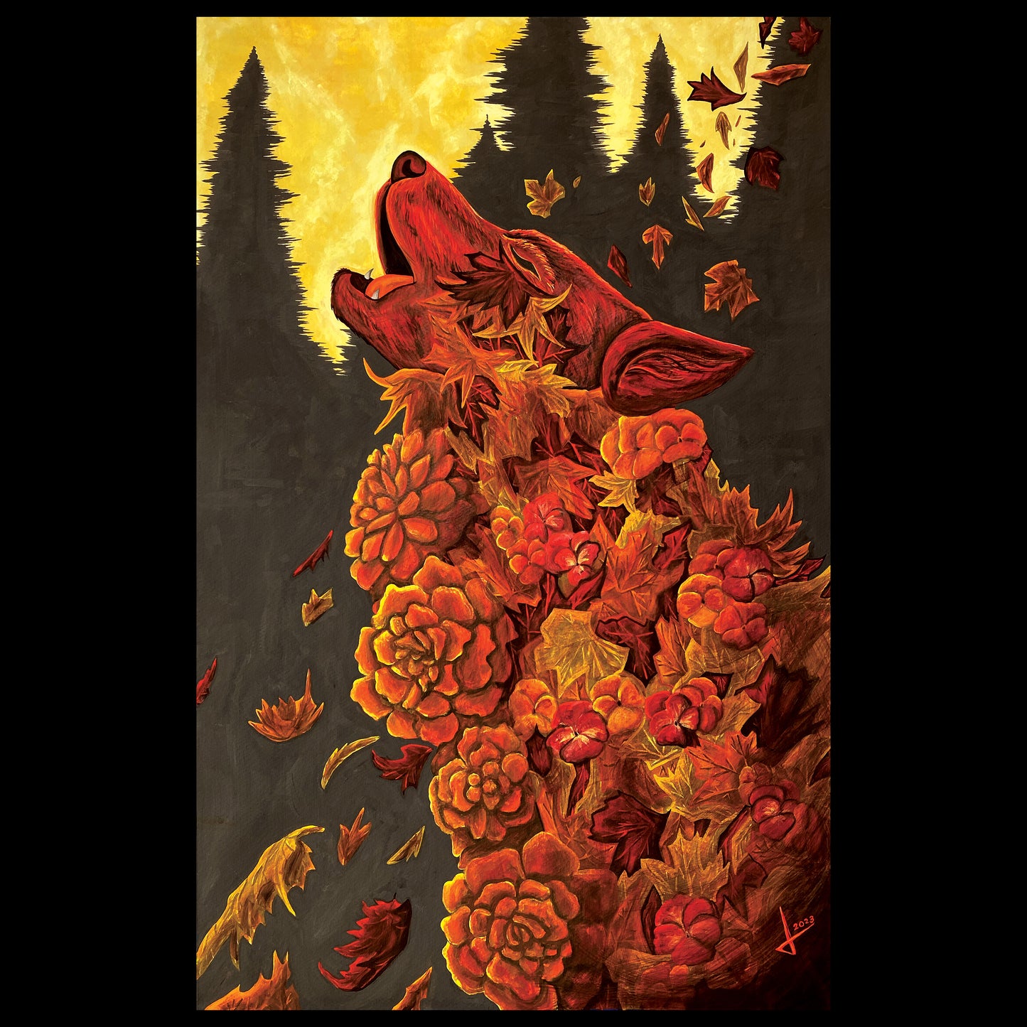 Arte Surrealista - Lobo Floreciente