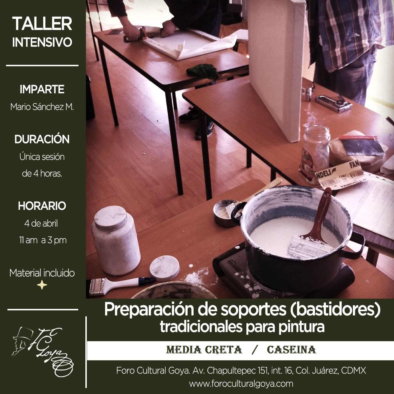 TALLER: "Preparación de Soportes..." con Mario Sánchez M / CDMX