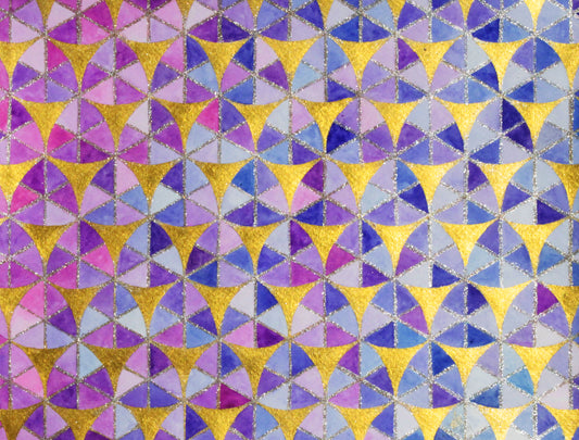 Triángulos rosa azul morado