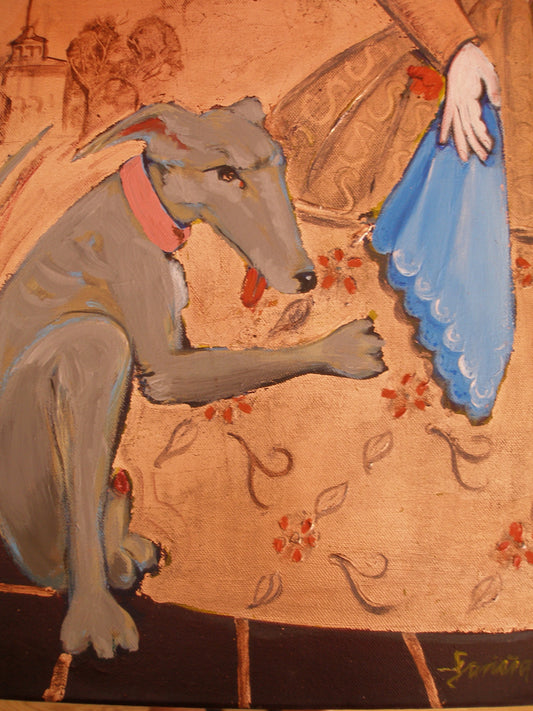 " Menina y perro "