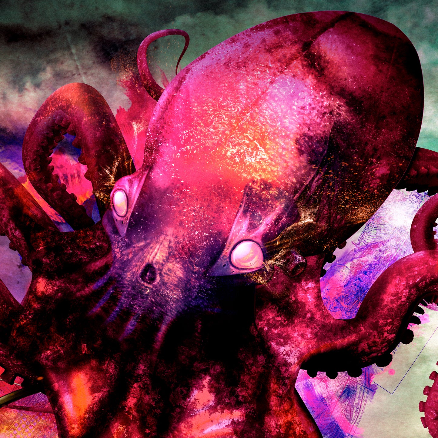 Cuadro Decorativo - Pulpo Rojo 2.0