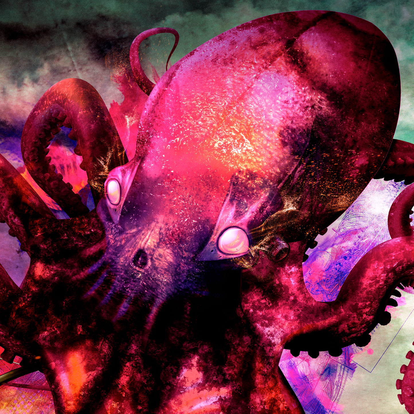 Cuadro Decorativo - Pulpo Rojo 2.0