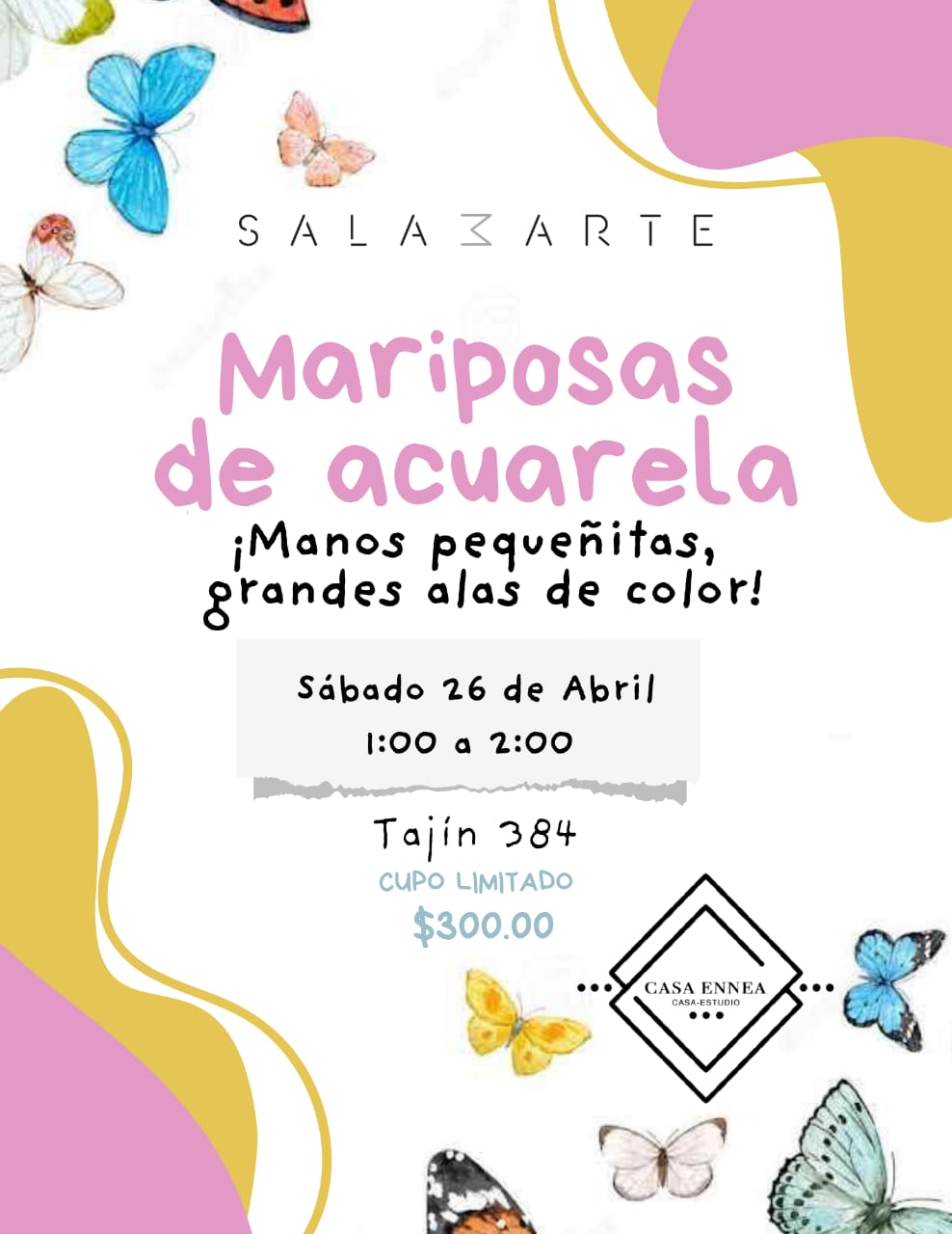 TALLER INFANTIL: "Mariposas de Acuarela" con Rosalía Rojas