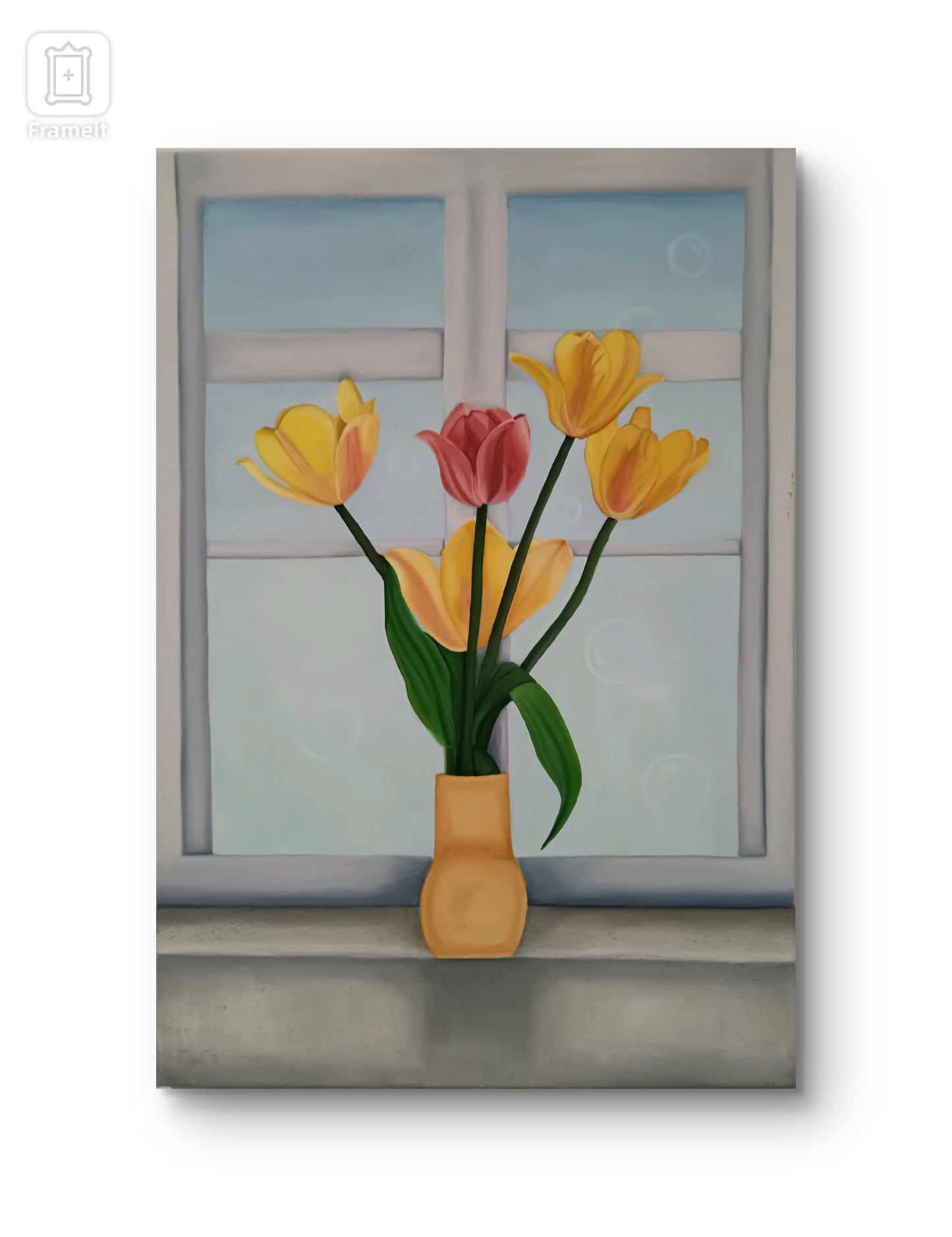 Tulipanes en la ventana