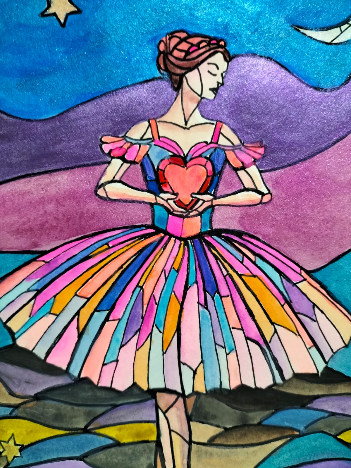 Obra de arte original - Con el corazòn en las manos