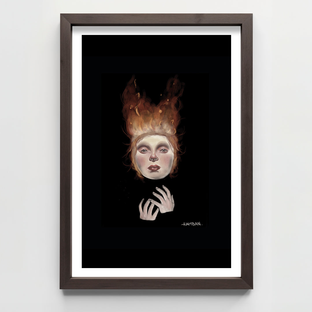Mujer en llamas