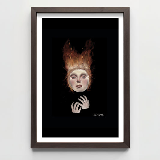Mujer en llamas