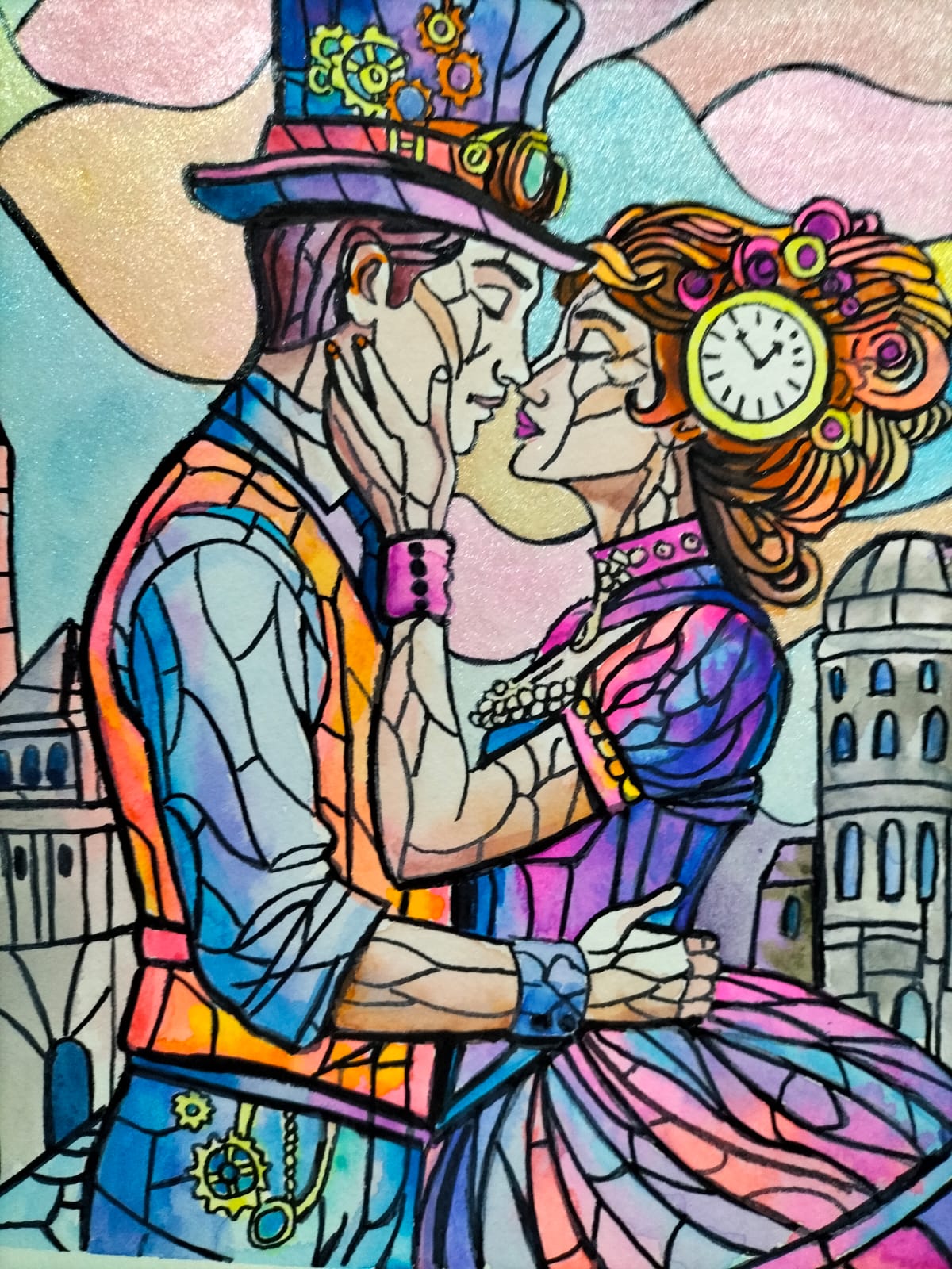 Obra de arte original - amor steampunk