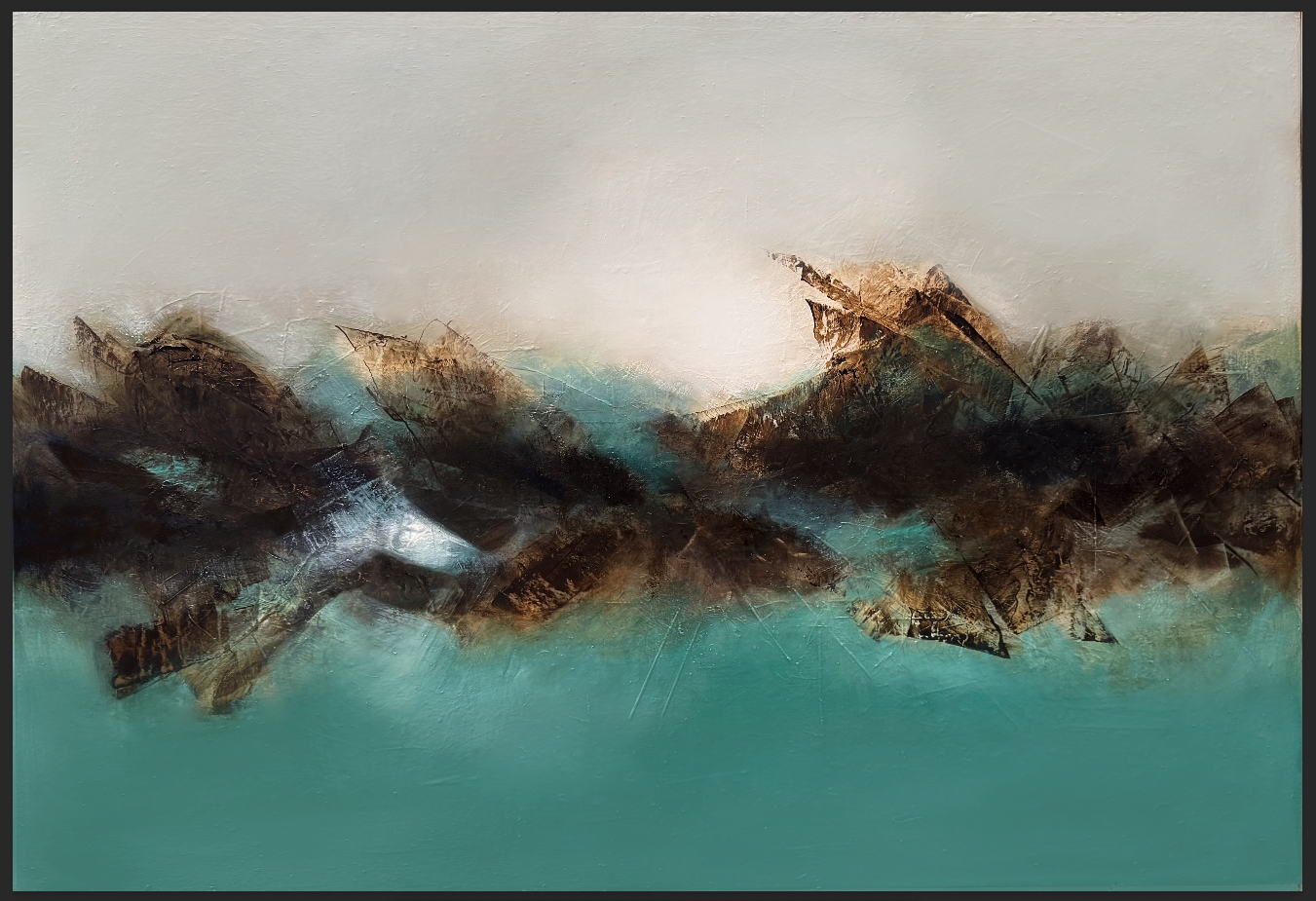 Obra abstracta :Tierra y agua