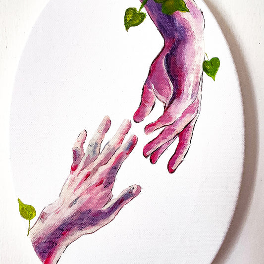 Entre mi mano, tu mano, se detiene el tiempo.