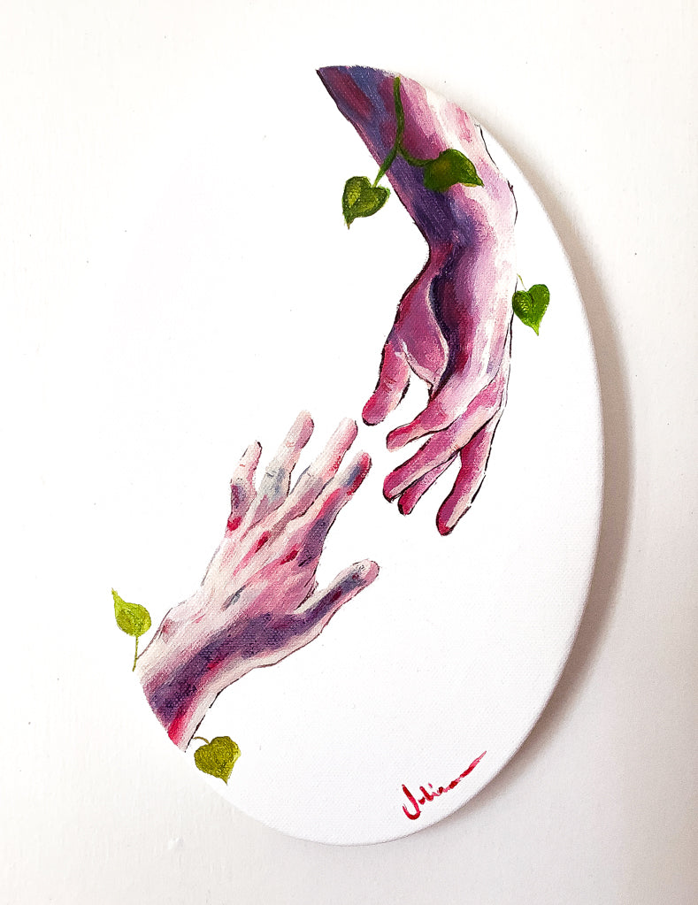 Entre mi mano, tu mano, se detiene el tiempo.