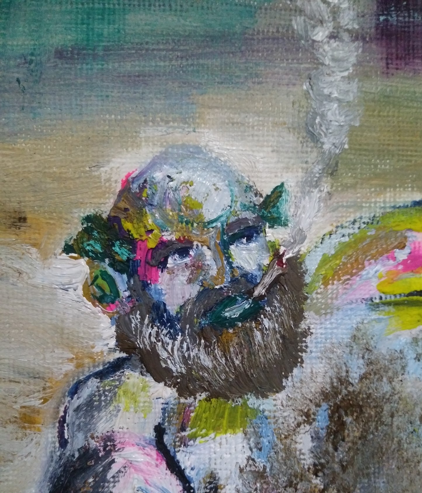 Él como el tango, fumando espera