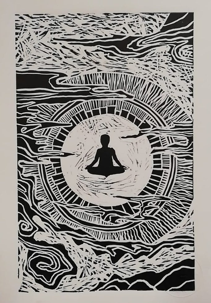 Grabado de Dhyana - María Elizondo