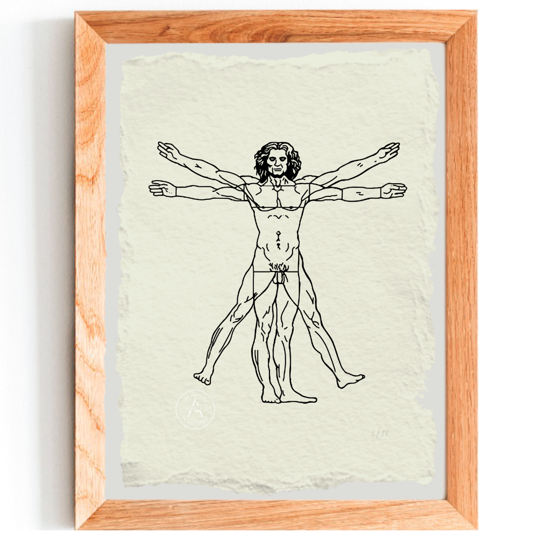 Grabado de Uomo Vitruviano - Leonardo Da Vinci
