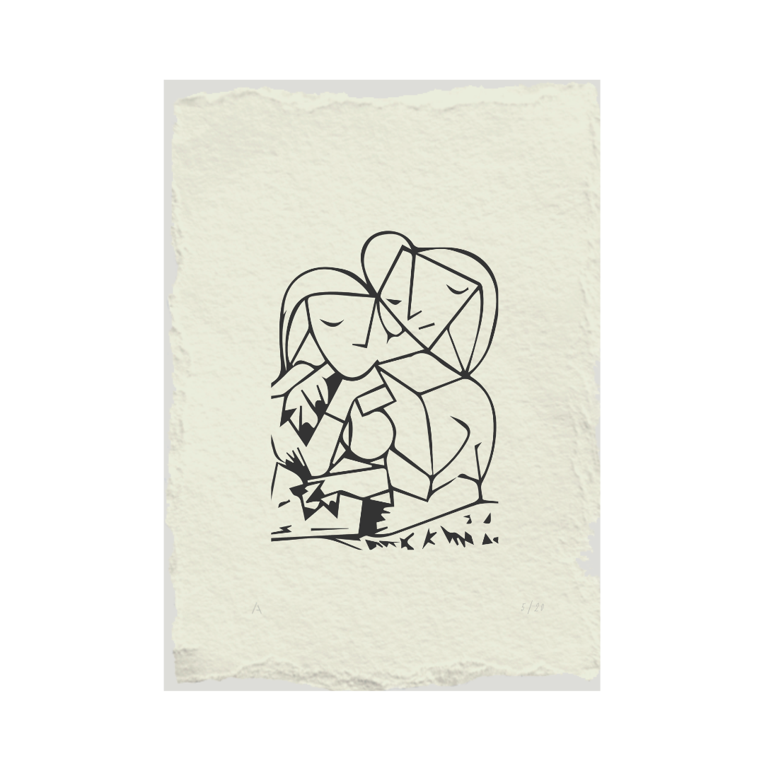 Grabado Dos mujeres leyendo - Picasso