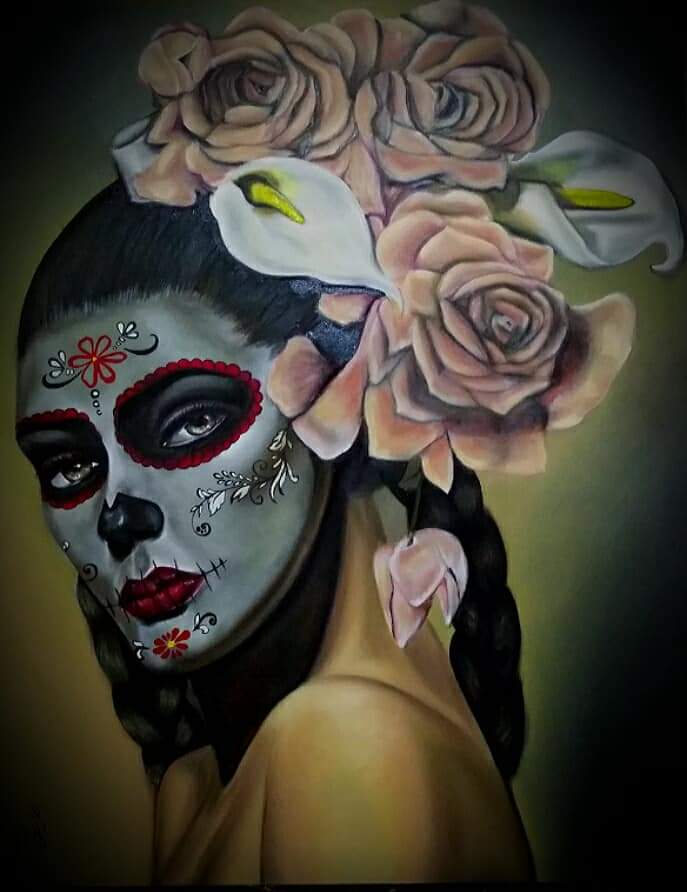 Catrina rosas y alcatraces