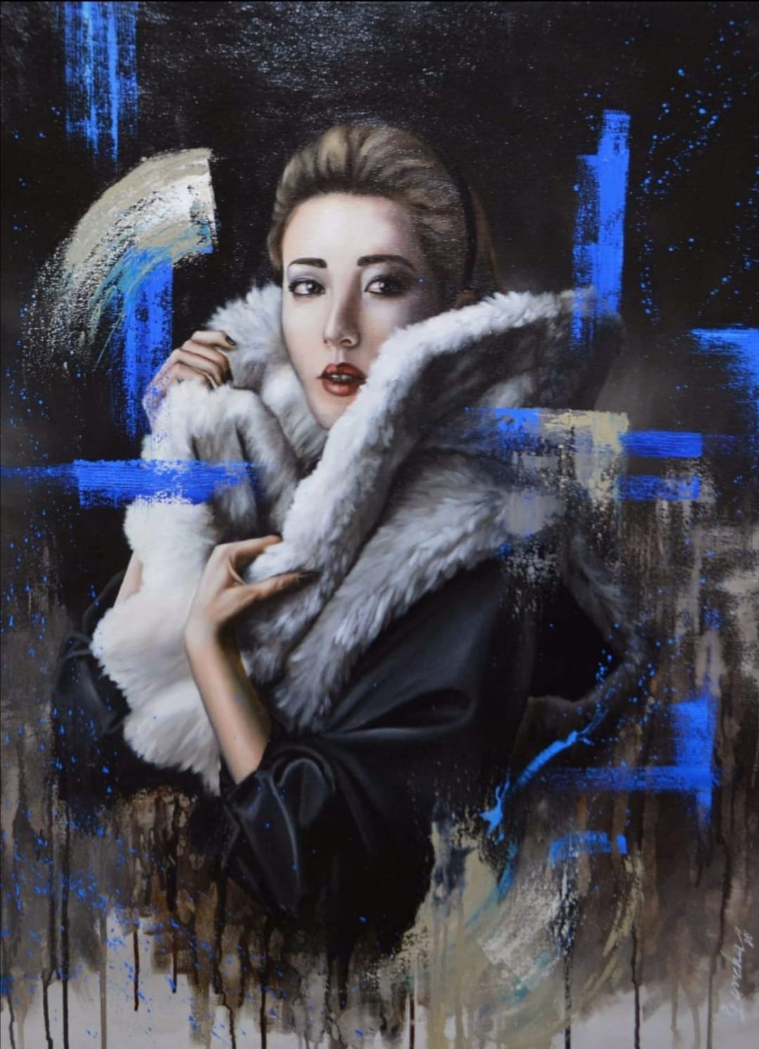 MUJER CON ABRIGO DE MINK