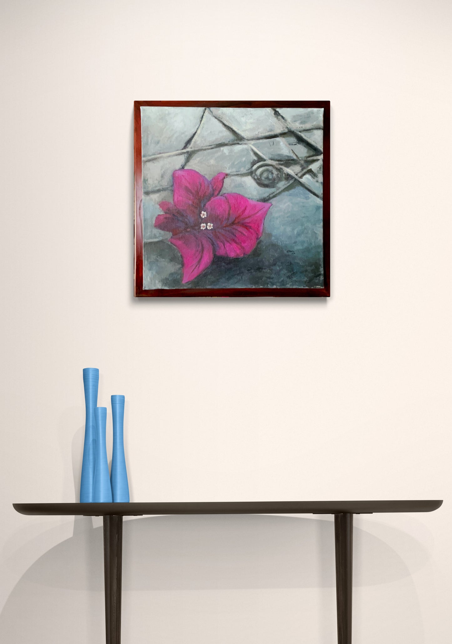 Bugambilia en el pavimento