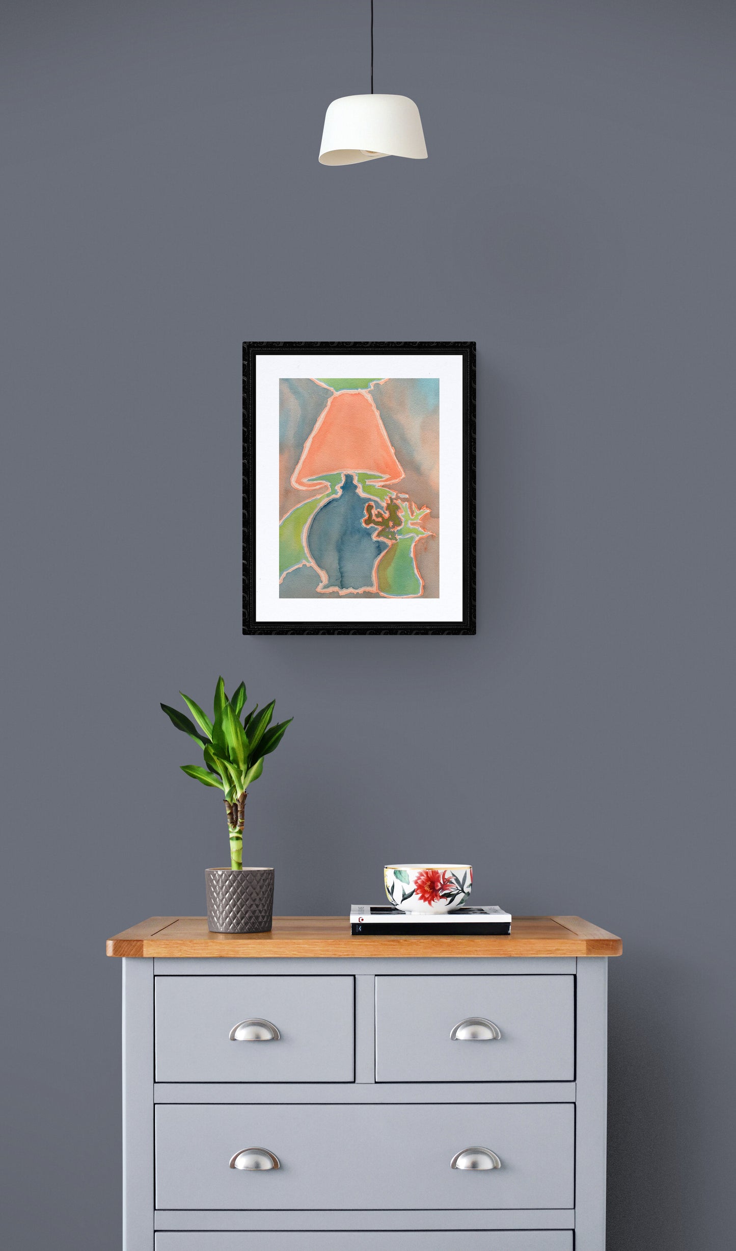 Lámpara con la luz prendida