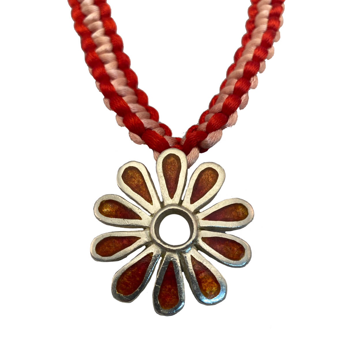 Collar Flor Liston Macrame