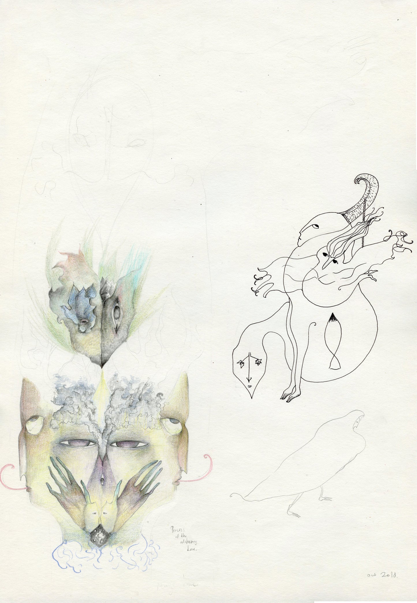 Process of the alchemy love. Bocetos