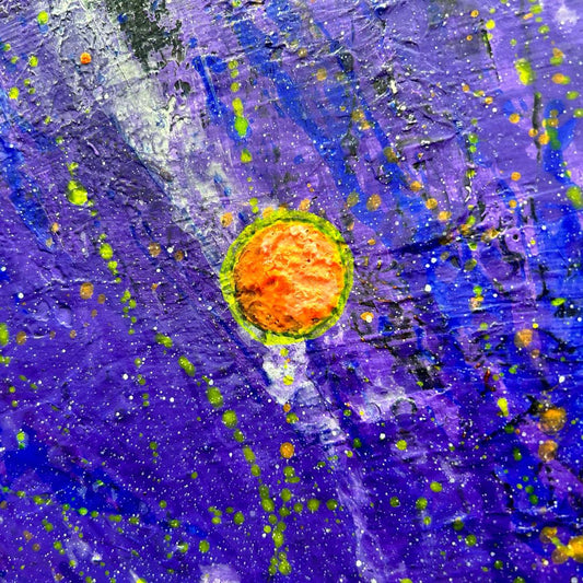 Ejemplo de la textura y composición cromática en una obra de pintura decorativa original.