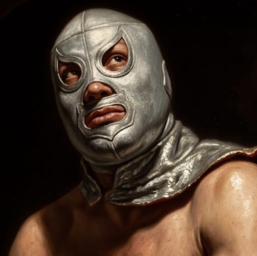 Obra de arte original - El Santo, el enmascarado de plata.