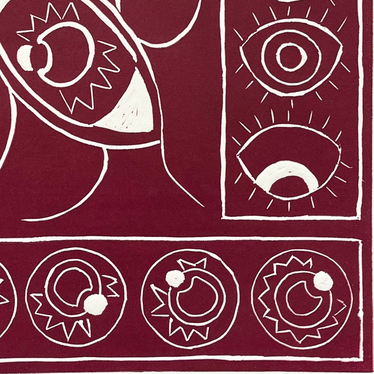 linograbado  Ojos rojos