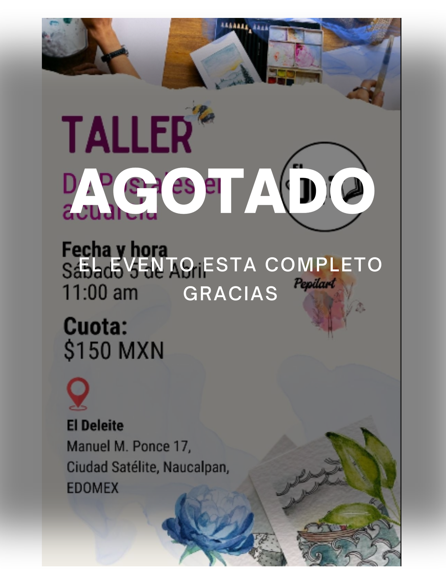 TALLER de Postales en Acuarela con Pepilart