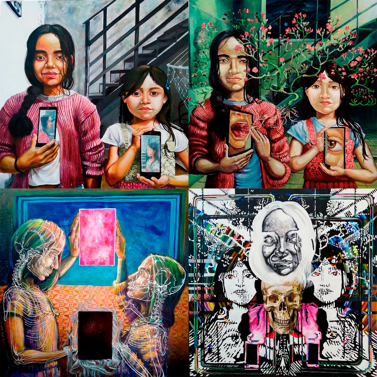 Cuadro al óleo - Cuatro niveles de simulacro